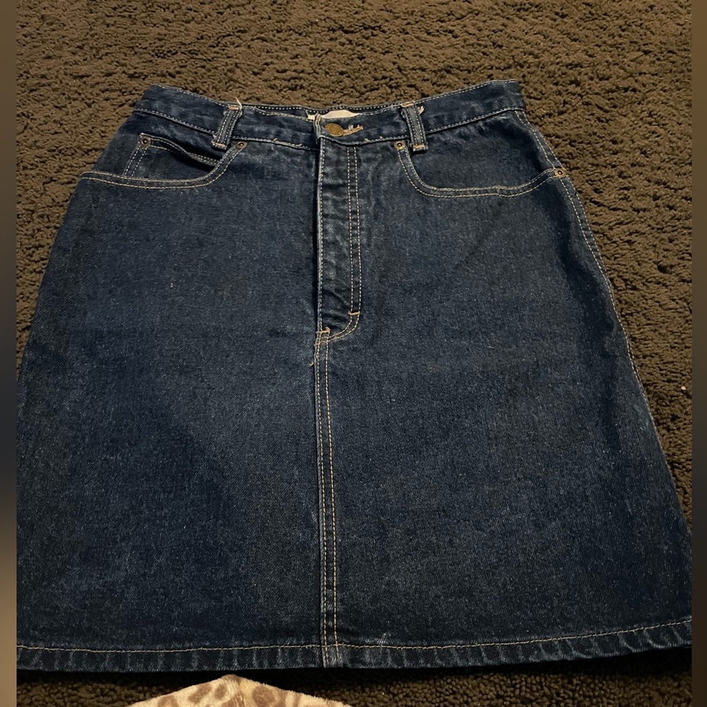 Calvin Klein dark wash denim mini skirt